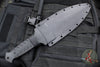 Blackside Customs Fairgate Smachet- Double Edge - Black G-10 Handle Scales- Blue Line Finished PSB27 Blade- Black Titanium HW BSC-FAIR-BLUELINE-BLKG10
