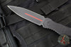 Blackside Customs Phase 7 SDM- Double Edge Dagger - Black Contoured Handle Scales- Red Line Finished Blade BSC-P7SDM-BLKAL-REDLINE