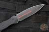 Blackside Customs Phase 7 SDM- Double Edge Dagger - Black Contoured Handle Scales- Red Line Finished Blade BSC-P7SDM-BLKAL-REDLINE
