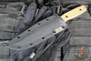 Blackside Customs Rogue 1 Fixed Blade- Black Finished Saw Back Magnacut Blade- Brass Scales BSC-ROG1-BLKSAW-BRASS