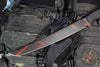 Blackside Customs Tokyo Drifter Fixed Blade Wakizashi- Red Splatter On Black Blade- Black G-10 Scales- Black HW BSC-TD-BLKREDS-BLKG10