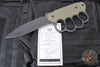 Blackside Customs Trench Boss- Single Edge Dagger - OD Green G-10 Handle Scales- Black Blade- Black Hardware