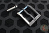 Blackside Customs Modular Belt Buckle- Carbon Fiber with Blue Titanium Hardware - with Hidden Handcuff Key
