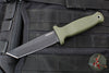 Demko Knives Armiger 4 Fixed Blade- Tanto Edge- Green Handle- Black Blade