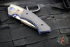 Allen Elishewitz Custom Knives White Swan Folder- Carbon Fiber and Antique Finished Titanium Bolster- Two Tone Antique Finished Blade