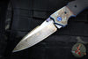 Allen Elishewitz Custom Knives White Swan Folder- Carbon Fiber and Antique Finished Titanium Bolster- Two Tone Antique Finished Blade