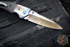 Allen Elishewitz Custom Knives White Swan Folder- Carbon Fiber and Antique Finished Titanium Bolster- Two Tone Antique Finished Blade