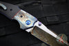 Allen Elishewitz Custom Knives White Swan Folder- Carbon Fiber and Antique Finished Titanium Bolster- Two Tone Antique Finished Blade