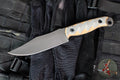 Half Face Blades- Crow Scout- Textured Grey/Coyote G-10 Handle Scale- Acid Etched S45VN Blade
