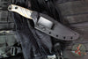 Half Face Blades- Crow Scout- Textured Grey/Coyote G-10 Handle Scale- Acid Etched S45VN Blade