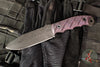 Half Face Blades- Disaster Breacher- Textured Purple Haze Carbon Fiber Handle Scale- Acid Etched 3V Blade