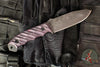 Half Face Blades- Disaster Breacher- Textured Purple Haze Carbon Fiber Handle Scale- Acid Etched 3V Blade