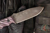 Half Face Blades- Disaster Breacher- Textured Purple Haze Carbon Fiber Handle Scale- Acid Etched 3V Blade