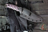 Half Face Blades- Disaster Breacher- Textured Purple Haze Carbon Fiber Handle Scale- Acid Etched 3V Blade
