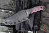 Half Face Blades- Disaster Breacher- Textured Purple Haze Carbon Fiber Handle Scale- Acid Etched 3V Blade