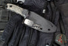 Half Face Blades- Disaster Cub- Textured Black Micarta Handle Scale- Armorer Black Cerakoted 3V Blade