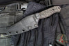 Half Face Blades- Field Knife- Textured Black Burlap Micarta Handle Scale- Acid Splash Finished S45VN Blade
