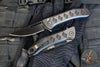Half Face Blades- Kwaiken Folder/Flipper- Button Lock- Anodized Black Monolithic Aluminum Handle- Diamond Textured Grip- Black Nitride S45VN Blade