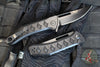 Half Face Blades- Kwaiken Folder/Flipper- Button Lock- Anodized Black Monolithic Aluminum Handle- Diamond Textured Grip- Black Nitride S45VN Blade