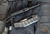 Half Face Blades- Kwaiken Folder/Flipper- Button Lock- Anodized Black Monolithic Aluminum Handle- Diamond Textured Grip- Black Nitride S45VN Blade