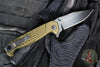 Half Face Blades- Crow Folder/Flipper- Button Lock- Anodized OD Green Monolithic Aluminum Handle- Grenade Stippled Grip- Black Nitride S45VN Blade