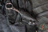 Half Face Blades- Ringstrike Fixed Blade- Rockwork Textured- Black With Patriot Splatter Cerakoted Blade