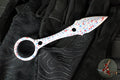 Half Face Blades- Ringstrike Fixed Blade- Rockwork Textured- White With Patriot Splatter Cerakoted Blade