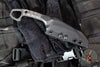 Half Face Blades- SHPOS Fixed Blade- Textured Black Micarta Handle Scales- Acid Etch S45VN Blade