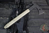 Half Face Blades- Arrowhead Hawk- Armor Black Finished- Smooth Grip OD Green Micarta Handle Scales