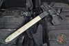 Half Face Blades- Arrowhead Hawk- Armor Black Finished- Smooth Grip OD Green Micarta Handle Scales