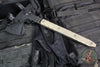 Half Face Blades- Arrowhead Hawk- Armor Black Finished- Smooth Grip OD Green Micarta Handle Scales