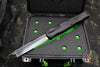 Heretic GIANT DOUBLE SIZED Cleric II OTF Auto- Tanto Edge- Black Handle- Carbon Fiber Inlay- Black DLC Plain Edge Blade SN08