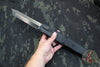 Heretic GIANT DOUBLE SIZED Cleric II OTF Auto- Tanto Edge- Black Handle- Carbon Fiber Inlay- Black DLC Plain Edge Blade SN08