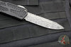 Heretic Custom Colossus OTF Auto- Clip Point- Black with Black Python inlay- Vegas Forge San Mai Damascus Blade SN006