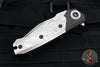 Heretic Custom Wraith Manual Flipper- Tanto Edge- DLC Titanium Handle- Vegas Forge Wood Grain Damascus Scale, Pivot Collar, AND Limiter Nut- Vegas Forge San Mai Damascus Blade SN21