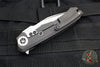 Heretic Custom Wraith Manual Flipper- Tanto Edge- DLC Titanium Handle- Vegas Forge Wood Grain Damascus Scale, Pivot Collar, AND Limiter Nut- Vegas Forge San Mai Damascus Blade SN21