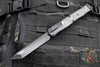 Heretic Cleric 2 OTF Auto- Tanto Edge- Black Handle- White Camo Carbon Inlay- Black DLC Plain Edge Blade H019-6A-WT/CC