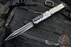 Heretic Cleric 2 OTF Auto- Double Edge- Black Handle- Flamed Titanium Inlay- Black DLC Full Serrated Edge Blade- Black HW H020-6C-FTI