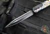 Heretic Cleric 2 OTF Auto- Double Edge- Black Handle- Flamed Titanium Inlay- Black DLC Full Serrated Edge Blade- Black HW H020-6C-FTI