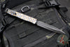 Heretic Cleric 2 OTF Auto- Double Edge- Black Handle- Flamed Titanium Inlay- Black DLC Full Serrated Edge Blade- Black HW H020-6C-FTI