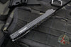 Heretic Cleric 2 OTF Auto- Double Edge- Black Handle- Flamed Titanium Inlay- Black DLC Full Serrated Edge Blade- Black HW H020-6C-FTI
