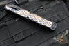 Heretic Cleric 2 OTF Auto- Double Edge- Black Handle- Flamed Titanium Inlay- Black DLC Full Serrated Edge Blade- Black HW H020-6C-FTI