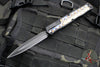 Heretic Cleric 2 OTF Auto- Double Edge- Black Handle- Flamed Titanium Inlay- Black DLC Plain Edge Blade- Black HW H020-6A-FTI