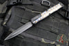 Heretic Cleric 2 OTF Auto- Double Edge- Black Handle- Flamed Titanium Inlay- Black DLC Plain Edge Blade- Black HW H020-6A-FTI