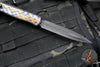 Heretic Cleric 2 OTF Auto- Double Edge- Black Handle- Flamed Titanium Inlay- Black DLC Plain Edge Blade- Black HW H020-6A-FTI