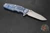 Hinderer Eklipse 3.5"- Slicer Edge- Hollow Grind- Battle Blue Titanium and Various G-10 Scales- Working Finish S45VN Blade