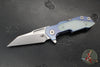 Hinderer Fulltrack- Wharncliffe Edge- Stonewash Blue Titanium And Various G-10 Handle- Stonewash Blade