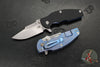 Hinderer Jurassic-Frontier Clip Point- Stonewash Blue Titanium and Black G-10 Handle Scales- Stonewash Magnacut Steel Blade