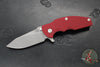 Hinderer Jurassic- Slicer Edge- Hollow Grind- Battle Bronze Titanium and Various G-10 Handle Scales- Working Finish Magnacut Steel Blade