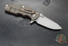 Hinderer Jurassic- Slicer Edge- Hollow Grind- Battle Bronze Titanium and Various G-10 Handle Scales- Working Finish Magnacut Steel Blade